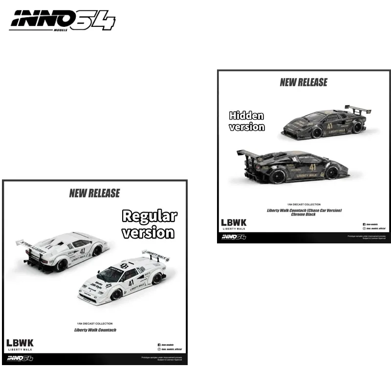 

INNO 1:64 Lamborghini Countach cast alloy car model, a gift for friends on special occasions, an adult collection piece.