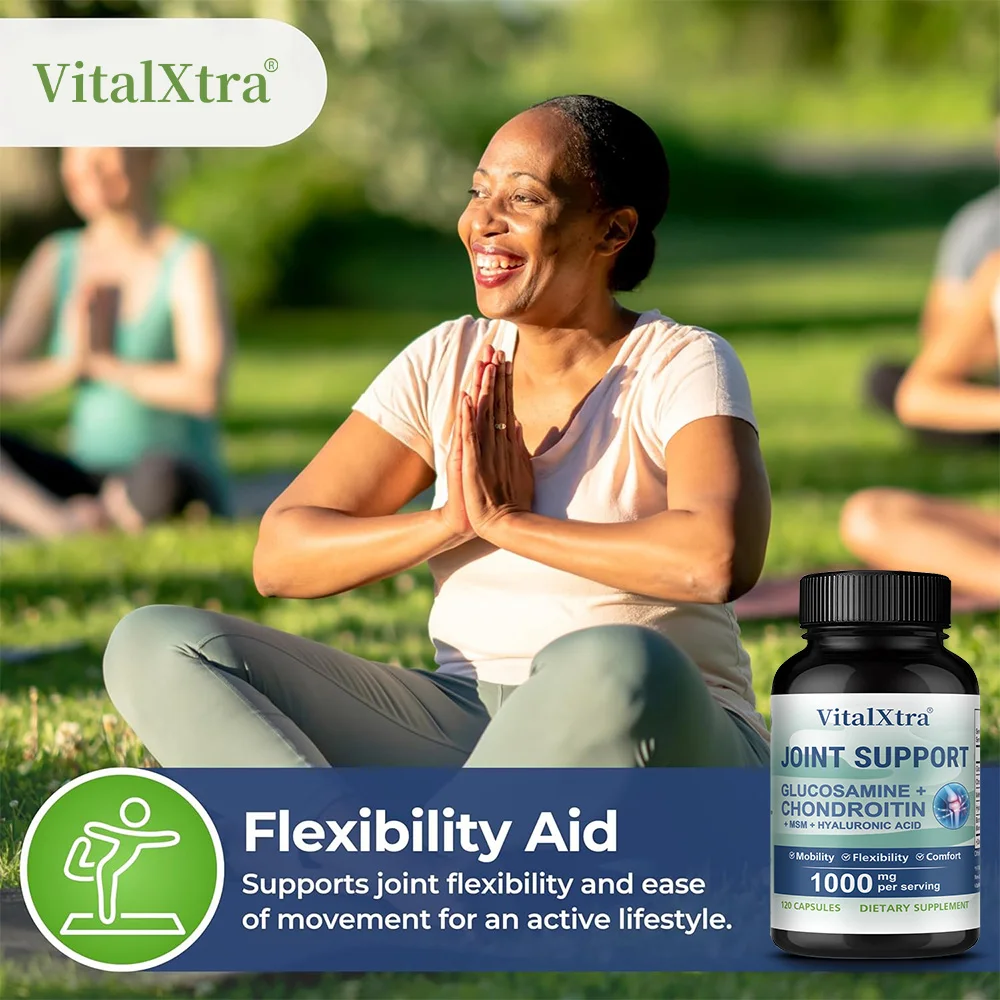 Glucosamine Chondroitin MSM Capsules, Supports Healthy Joint, Cartilage and Connective Tissue, Promotes Joint Flexibility