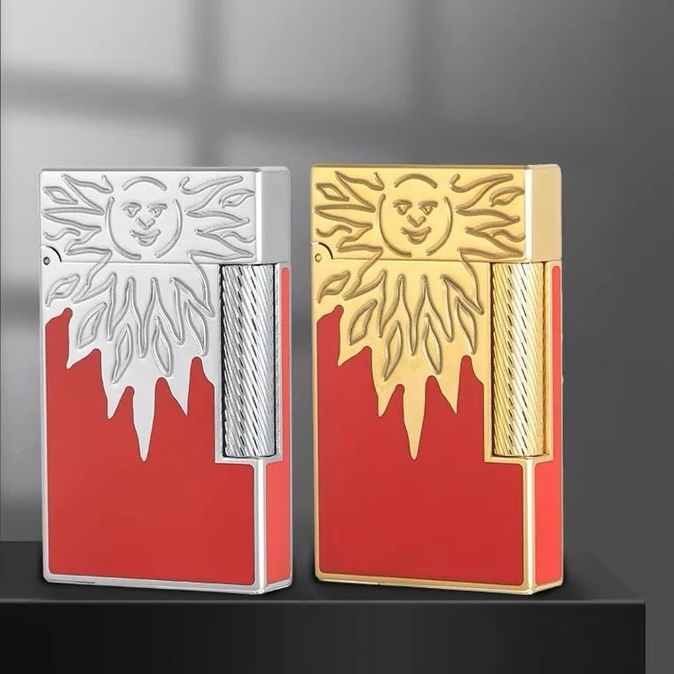 S.T. Dupont Limited Edition Sunburst Gold and Red Lighter Collection