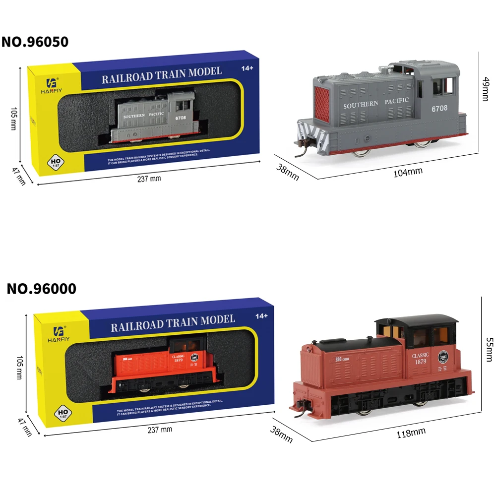 HO Type 1/87 Toy Train Powered Diesel Locomotive 96050/96000 Gray/red Two Options Collection Ornaments Boy Toy Gift