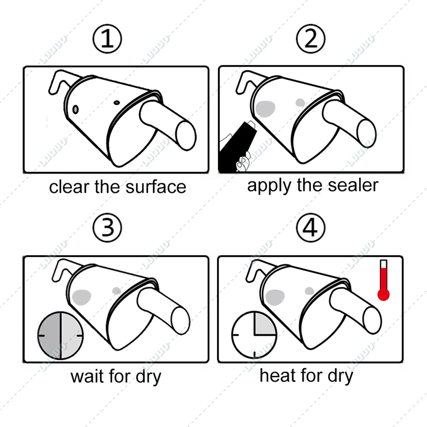 Colle de remplissage de tuyau d\'accès de voiture, mastic en silicone haute température, pâte de réparation, silencieux automatique de moto, fuites