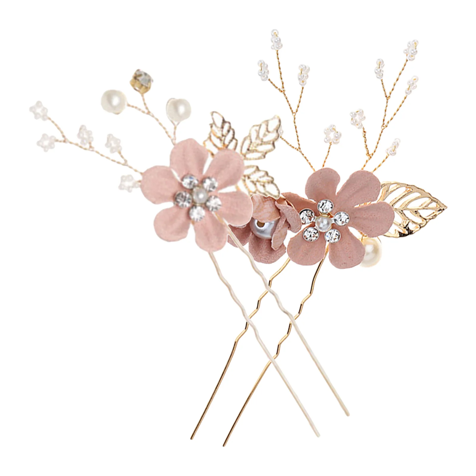 

2 Pcs Wedding Headband Bridal Accessories Decorative Hair Clips U Shape Pear Flower