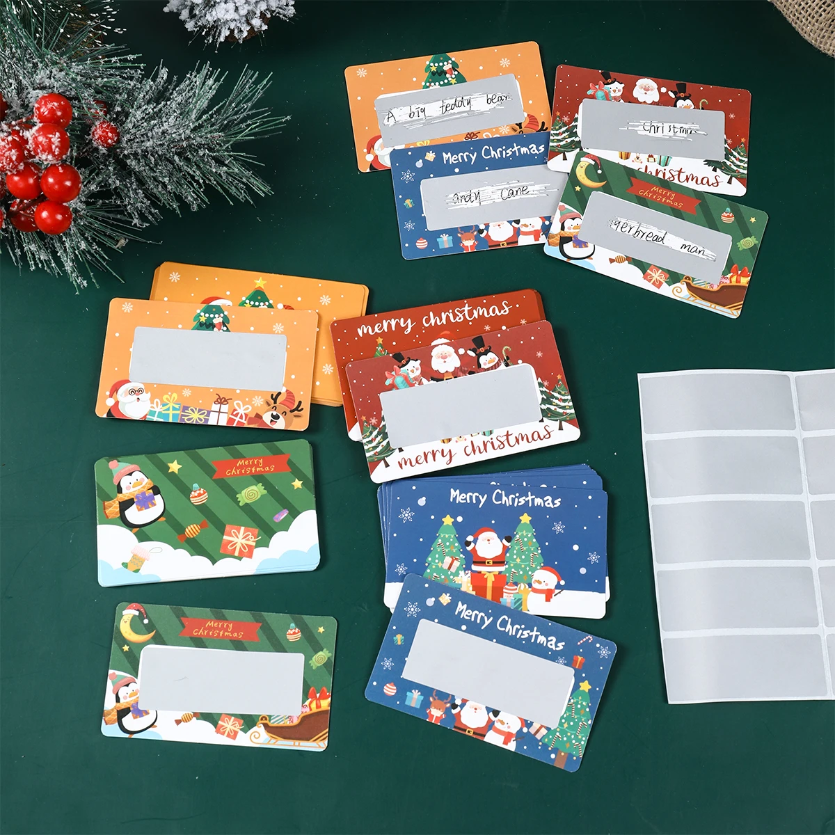 

20/40Pcs Christmas Scratch Off Cards Santa Claus Christmas Tree Party Favors DIY Games Supplies Gift Vouchers Christmas Gifts