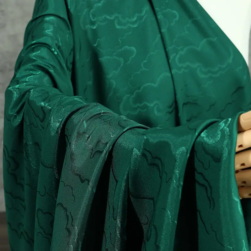 Lucky Cloud Jacquard Silk Satin Fabric Traditional Hanfu Ethnic Embroidered Textile for Tang Suit Horse Face Skirt Clothing view 3