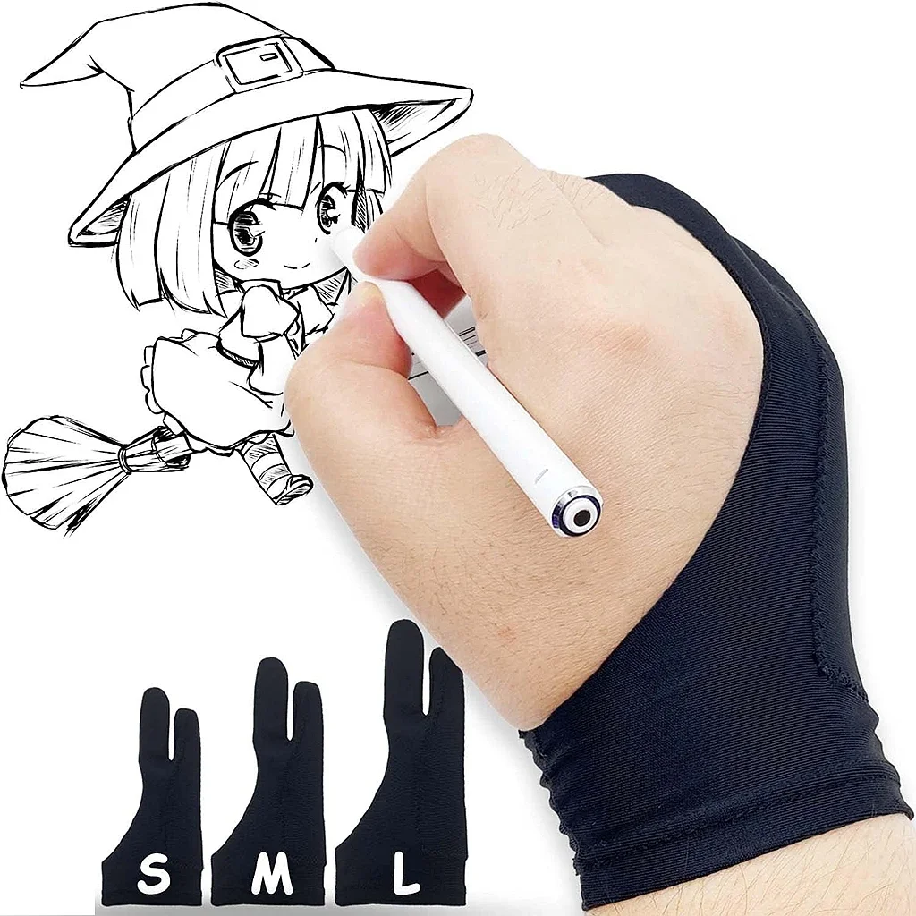 

Anti-Touch Two-Finger Glove Graphic Artist Drawing Gloves Painting Anti-fouling Tablet Screen Gloves For Apple iPad Air Tablet