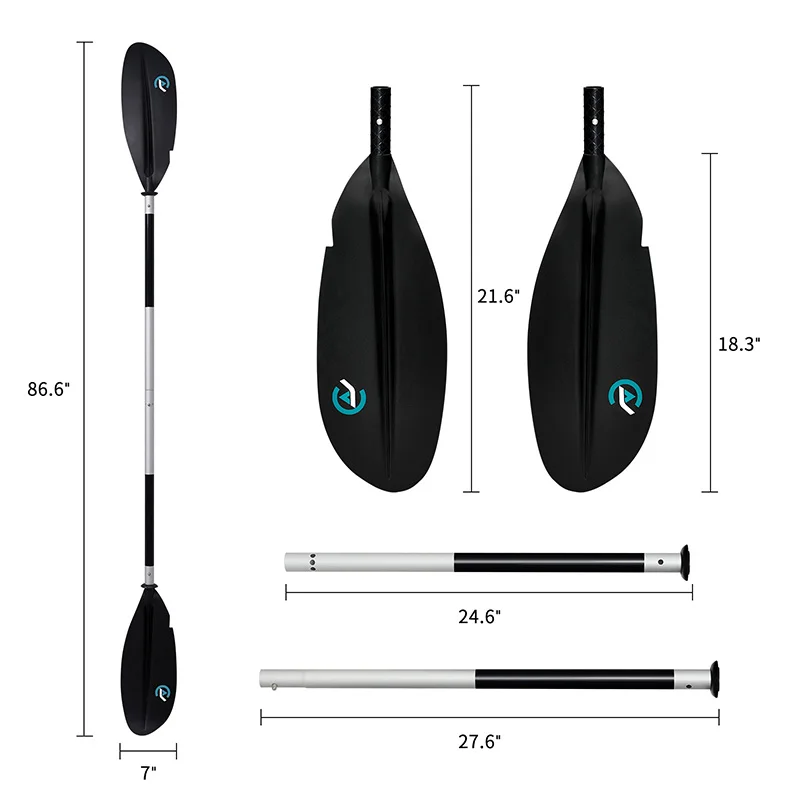 EGGORY-Adjustable SUP Paddle for Kayak and Boat, Stand Up Paddle Board, Aluminum Alloy Paddle, Double-Head, 4-Stage Type Paddle