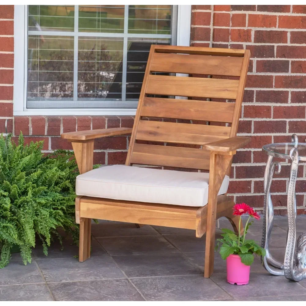 Chairs,  Outdoor Acacia Wood  Chair with Cushion, Garden Chairs