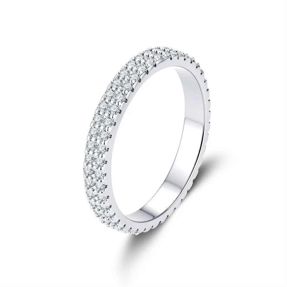 

Luxury Sparkling Full Moissanite Women's Wedding Ring -Bridal Engagement Band 925 Sterling Silver Jewelry Gift 5~9