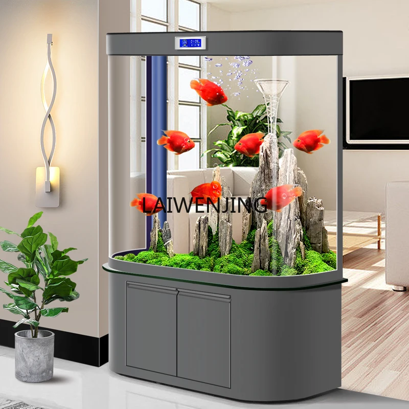 MJY new automatic circulation filtration medium and large air ecological bottom filter glass fish tank