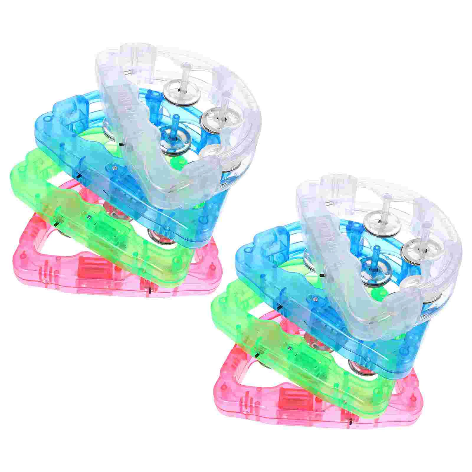 

8 Pcs Flash Rattle Colorful Handbell Shaking Toys Handheld LED Luminous Kids Plastic Tambourine