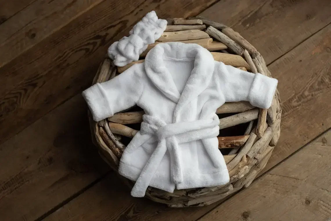 Baby Bathrobe with Belt Newborn Photography Outfit Props Hooded Robe Bathrobes Bath Towel Cucumber Slipper Set Photo Outfits