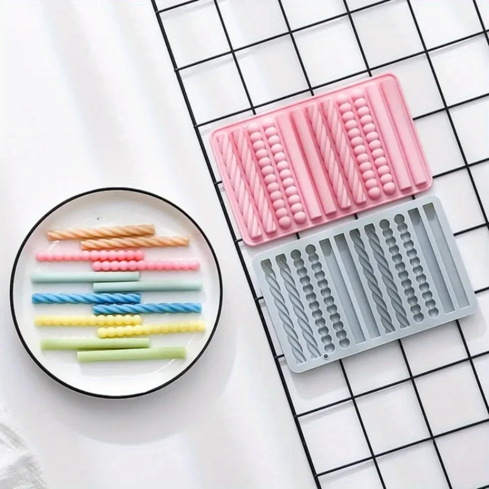 1PC Multifunctional Long Stick Modeling Silicone Mold DIY Soap Making Accessories, 12 with 3 Different Forms