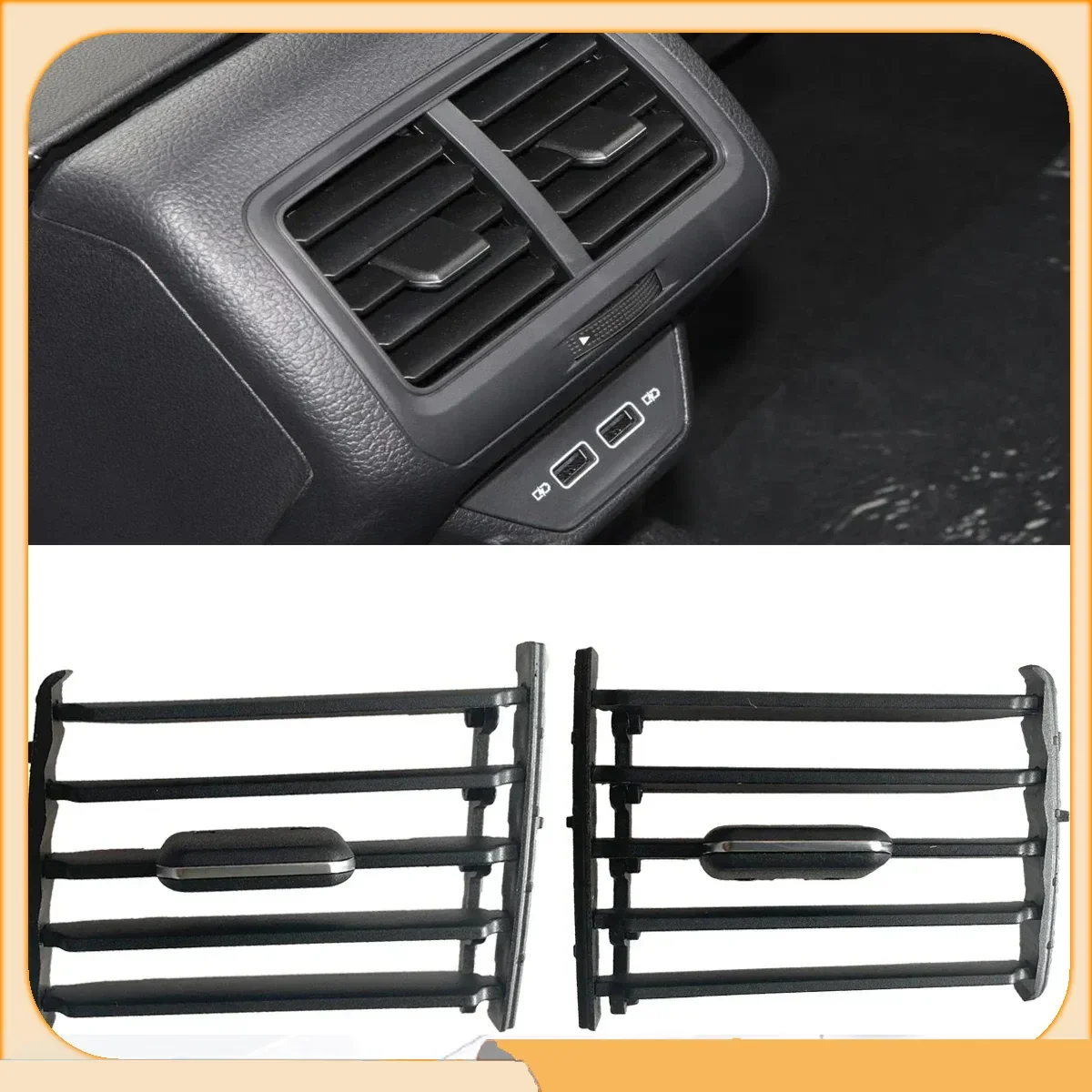 For VW Golf 7 7.5 GTI R Line 2013-2020 1 2PCS New Rear Seat Armrest AC Air Vent Grill Tab Folding Clip Trim