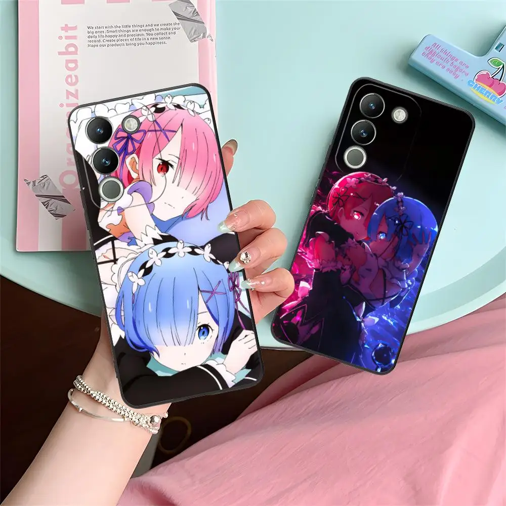 

Чехол для мобильного телефона ReZero Rem Ram из матового ТПУ для VIVO Y77 76 75 74 73 72 58 56 55 51 50 38 36 Y19 Y18 Y03 Y01 5G, цветной