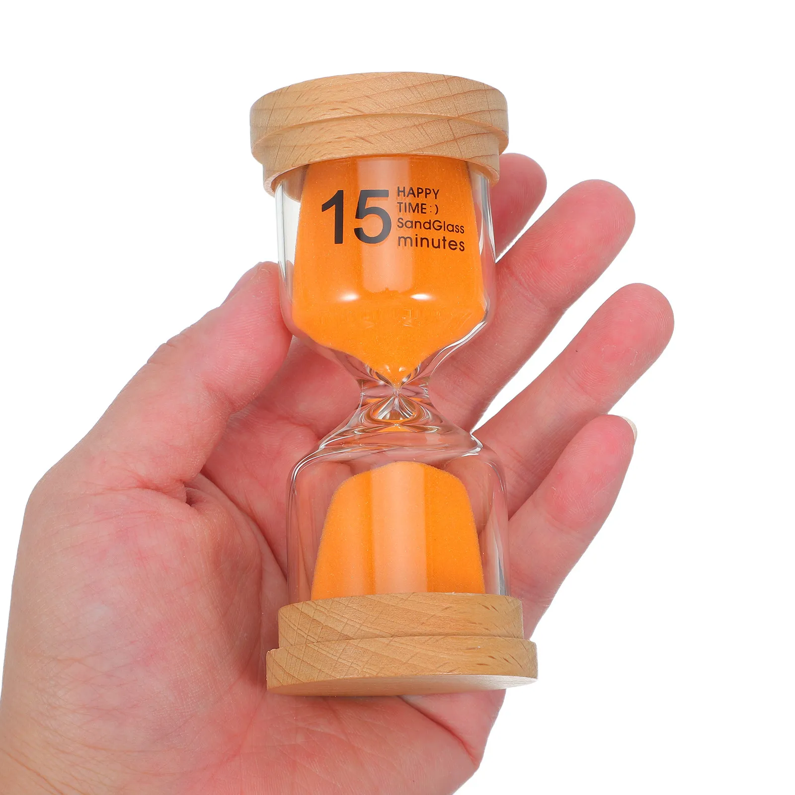 Wooden Sand Timer Small 15 Min Silent Hourglass Sandglass Kitchen Office Classroom Game Decor 15 Min Sand Clock