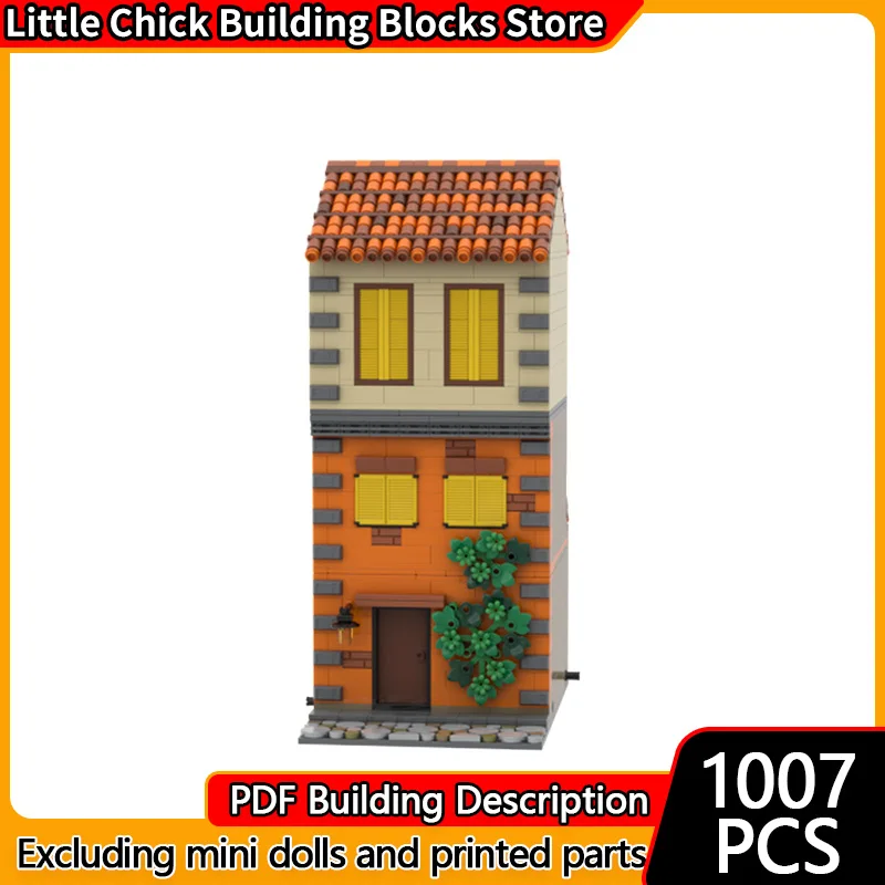 Modelo Street View, ladrillos de construcción MOC, arquitectura de calle italiana, tecnología Modular, regalos de vacaciones para niños, juguetes para montar, traje