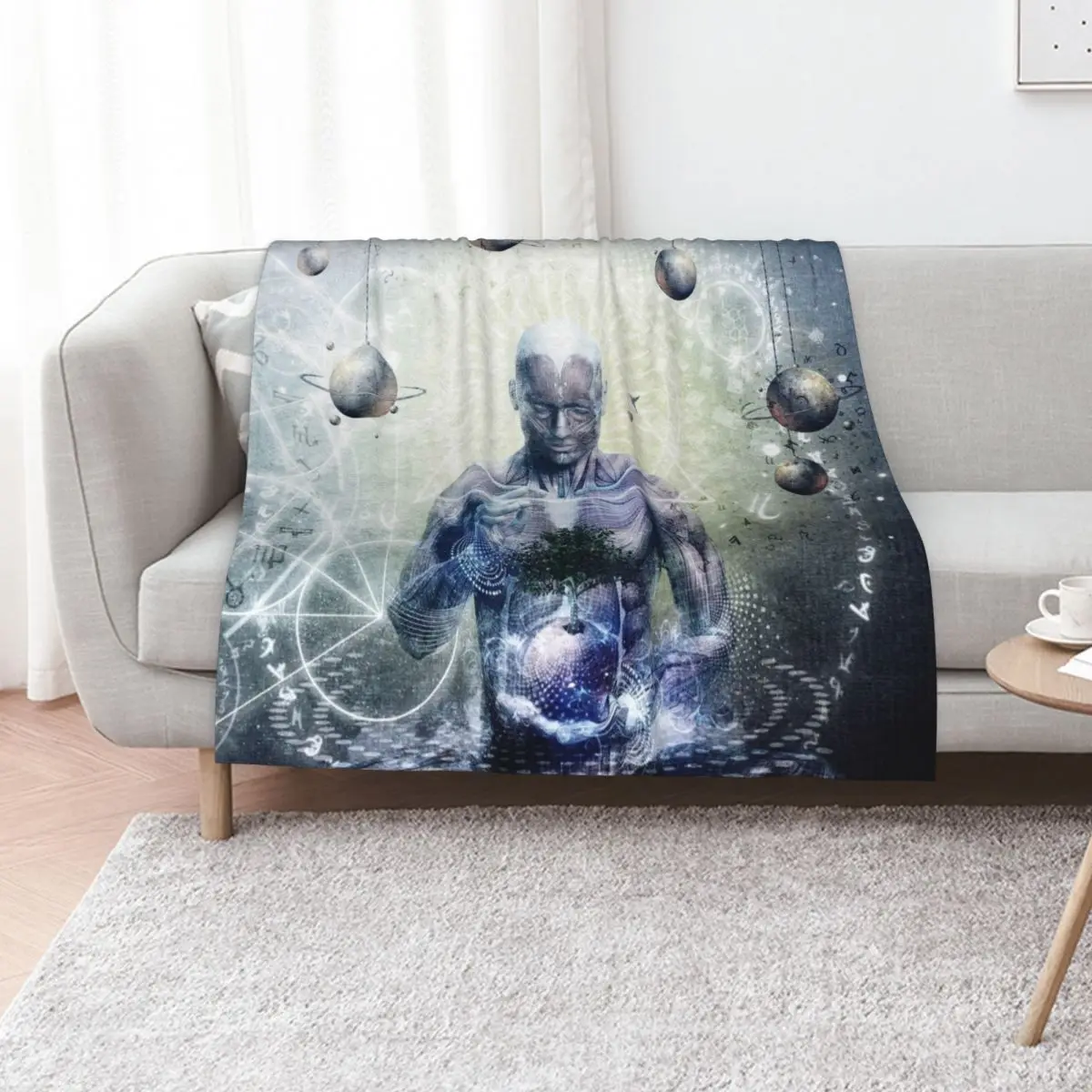 Experience So Lucid, Discovery So Clear Throw Blanket Plaid on the sofa Flannel Fabric warm winter Heavy sofa bed Plaid Blankets