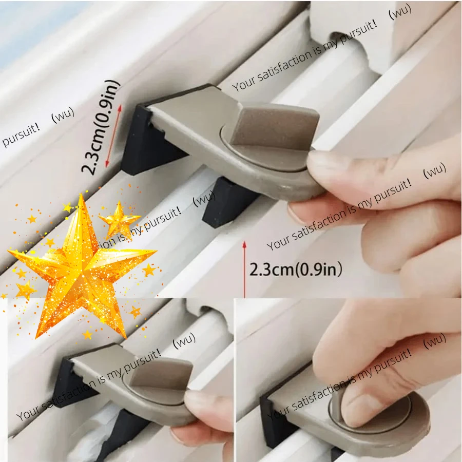 ZOCI-No-Drill Sliding Door Lock, Child Safety Lock for Sliding Windows, High-Rise Anti-Fall Limiter, Anti-Theft Safety Latch