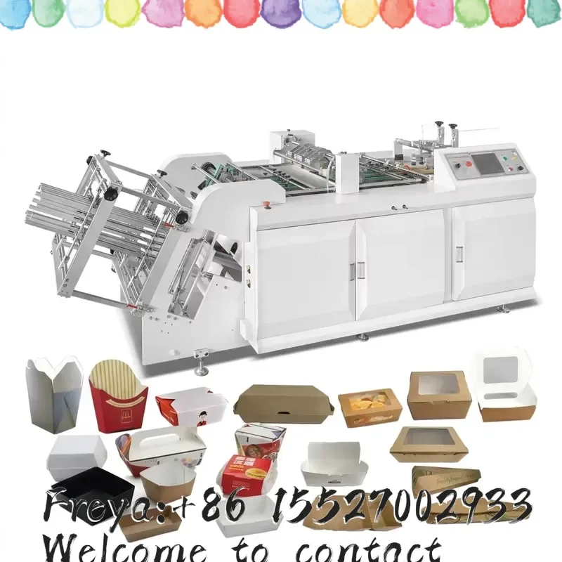 BangLan Automatic Paper Burger Box & Lunch Box Forming Machine PLC Motor Gear High Speed