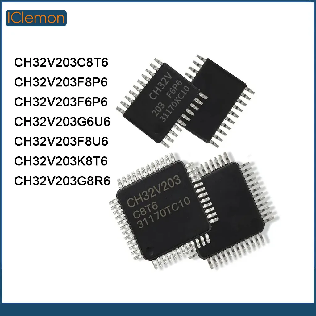 5pcs/lot CH32V203C8T6 CH32V203G6U6 CH32V203F8U6 CH32V203C6T6 CH32V203 Industrial 32-bit RISC-V MCU Low Power Microcontroller