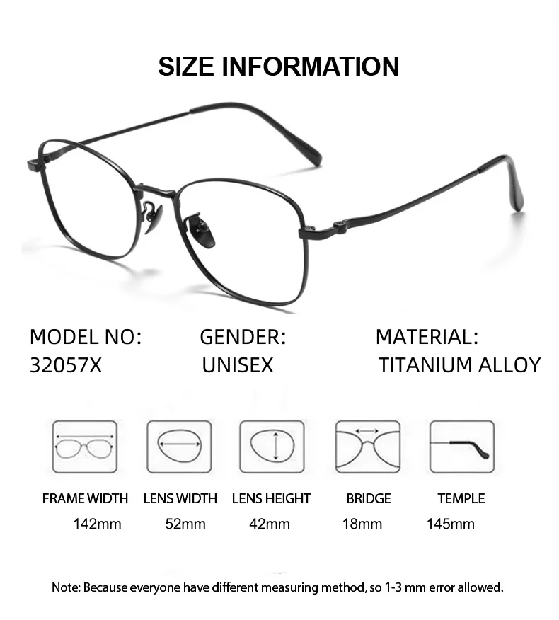 ELECCION  Prescription Glasses Titanium Alloy  Anti-Blue Light Glasses Customizable Women  Reading Glasses  Presbyopia Myopia