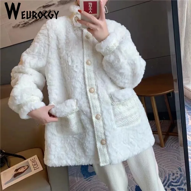 Women Coat 2024 Autumn Winter New Style Personality Korean Edition Comfortable Casual Versatile Warm Plush Jacket Loose Coats