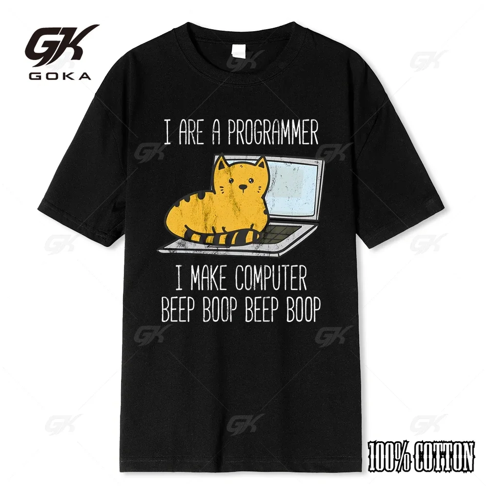 I Are Programmer I Make Computer Beep Boop Beep Boop Male T-Shirt Fashion Print T Shirt Oversize T-Shirts Summer Cotton