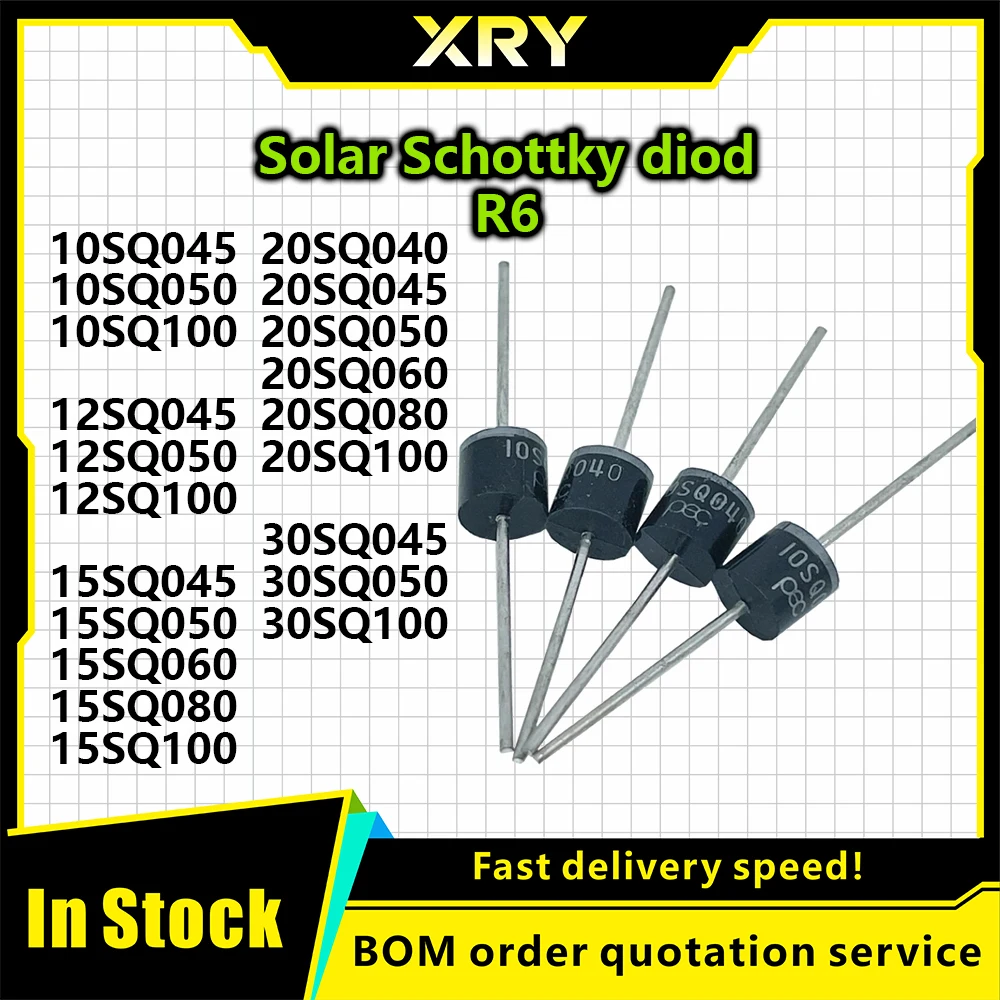10pcs Axial for Solar Panel Parallel  15SQ045 15SQ050 20SQ045 20SQ050 20SQ060 30SQ045 30SQ050 10A 12A 15A 20A 30A Schottky diode