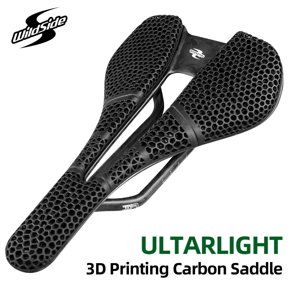 

Wildside 3D Printed Bike Saddle Ultralight Carbon Fiber Hollow Comfortable Breathable MTB Gravel Road Bicyle Riding Seat Parts