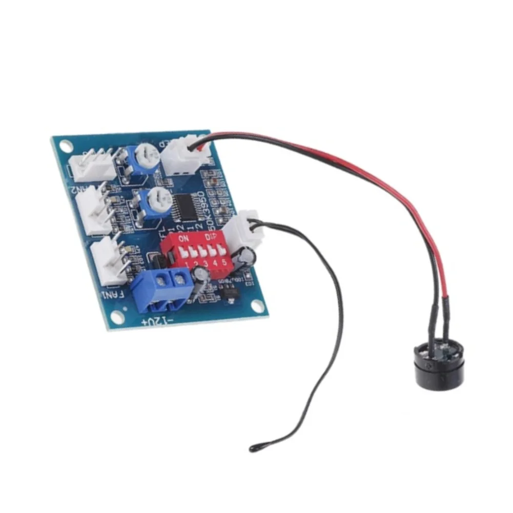 DC 12V For PWM Temperature Control Module 3-Channel for PC For CPU Case Fans with Stall Detection and Onboard Probe