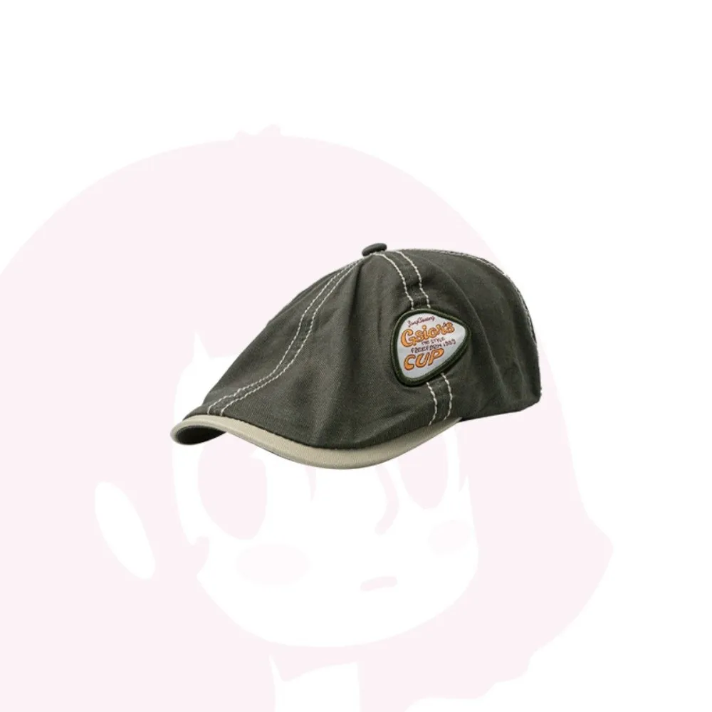 

Индивидуальная винтажная плоская кепка газетчика Y2k с вышивкой в стиле ретро, шляпа художника в стиле пэчворк, контрастная шляпа художника, пряная девушка