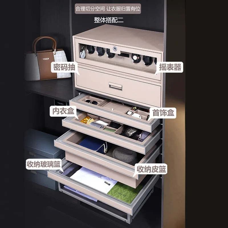Wardrobe basket jewelry box drawer lattice pumping built-in pants rack telescopic slide rail hanging pants pulling rack hardware