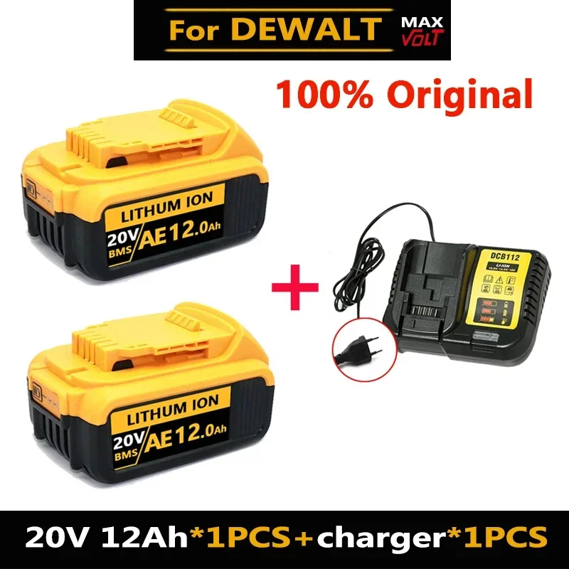 Original DCB200 20V 12000mAh Lithium Replacement Battery For Dewalt 18V DCB184 DCB200 DCB182 DCB182 DCB180 DCB181 DCB201 DCB206