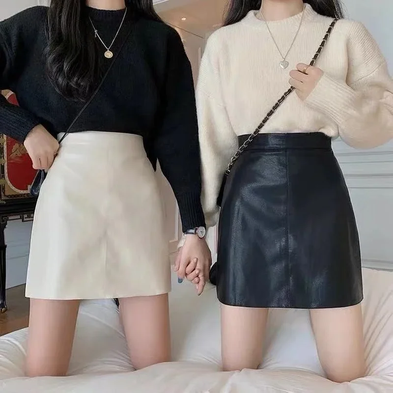 Mini Skirts Women Elegant High Waist Solid Leisure All-match Autumn Winter Temperament Abdomen Female Clothing Korean Style Chic