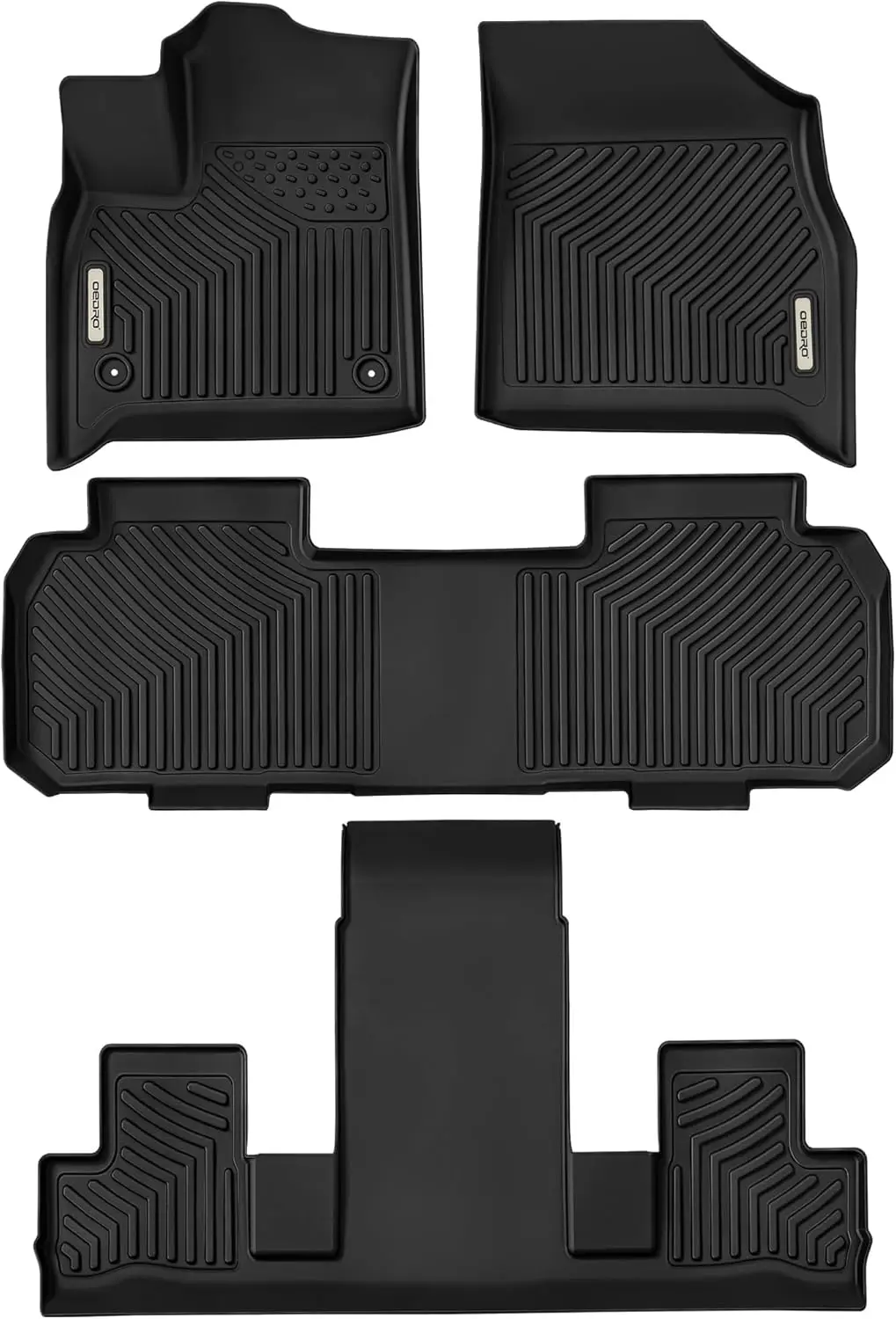 

Floor Mats Fit 2018-2024 Chevrolet Traverse 7 Seats with 2nd Row Bucket Seats, TPE All-Weather 1st, 2nd and 3nd Row