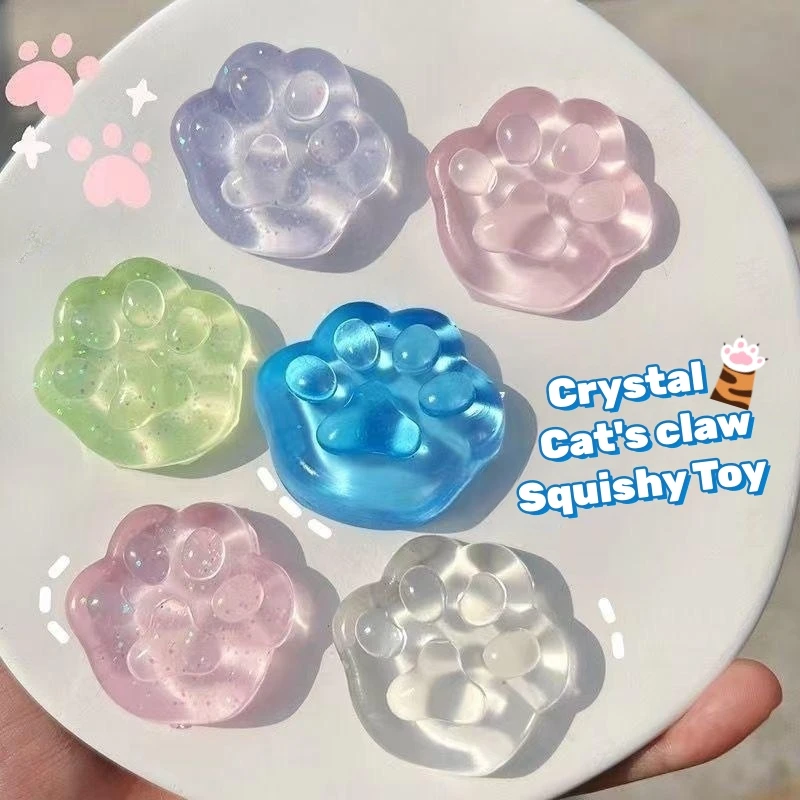 3PCS Kawaii Cat Paw Jelly Squeeze Toys