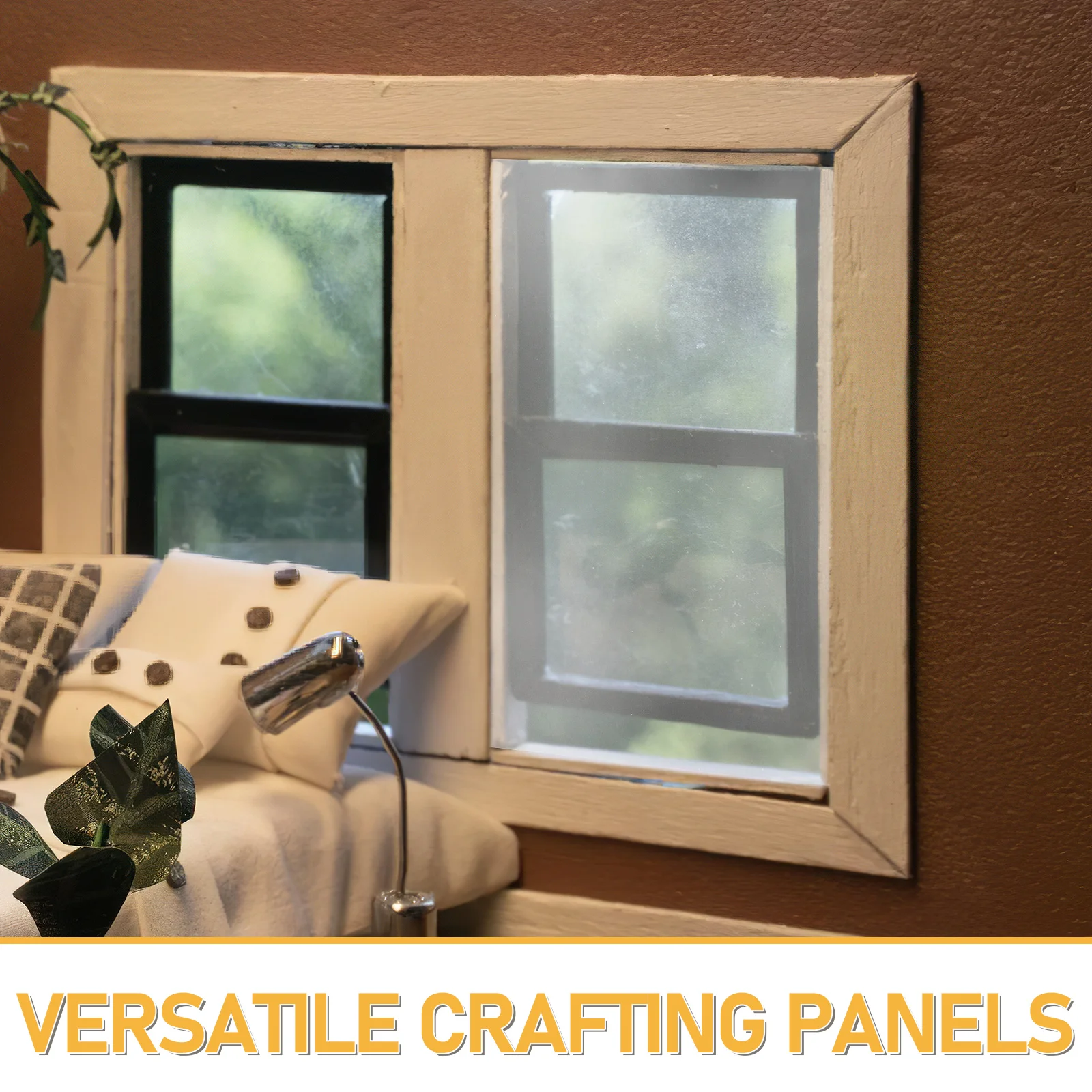 20 قطعة من الألواح البلاستيكية الشفافة 12 × 8 نوافذ محاكاة شفافة لوحات استبدال النافذة ذاتية الصنع لبناء مصغر لبيت الدمى