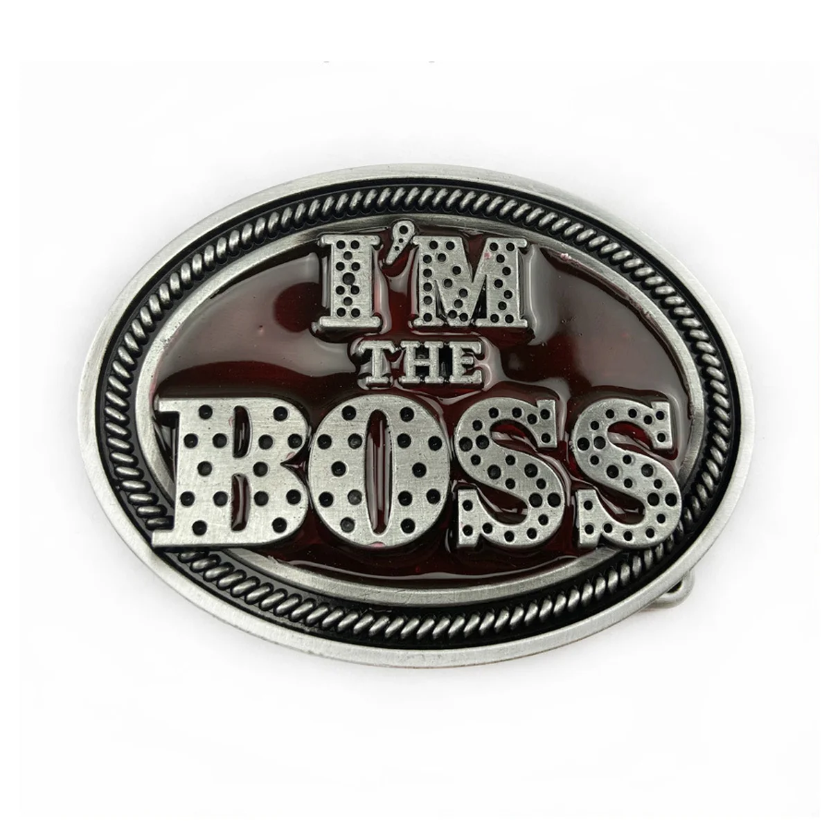 

T-DISOM Men's Retro Red Belt Buckle Fashion Wallet- I'm the Boss Accessory