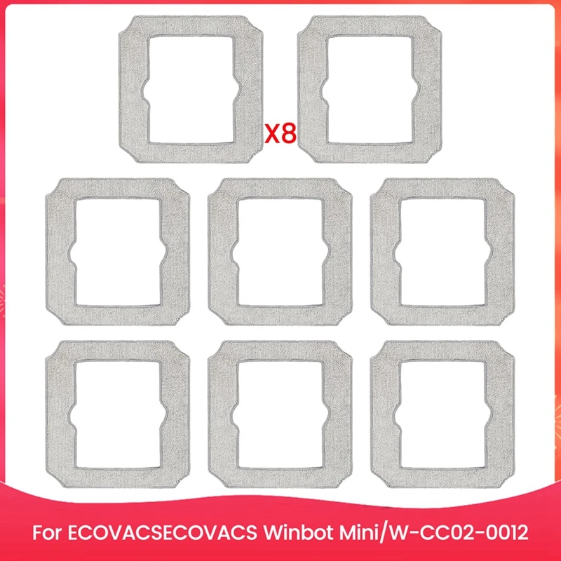 

Washable Wipes Cleaning Cloths For ECOVACSECOVACS Winbot Mini, W-CC02-0012 Replacement Pad, Cleaning Robot Accessories