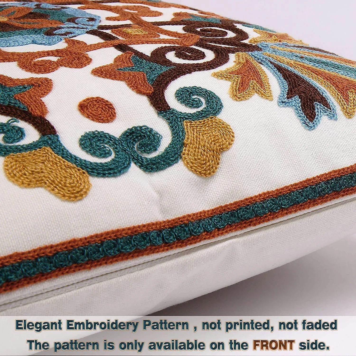 Inyahome Boho وسادة تغطي المخدة الزخرفية مربع التطريز رمي وسادة شل مجموعة ل أريكة الأريكة مقعد السرير غرفة نوم #4