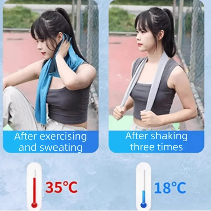 Instant Cooling Ice Sports Towel Quick Dry Breathable Cold Feeling Fitness Gym Chilly Rag Portable Cool Down Cooling Towel view 3