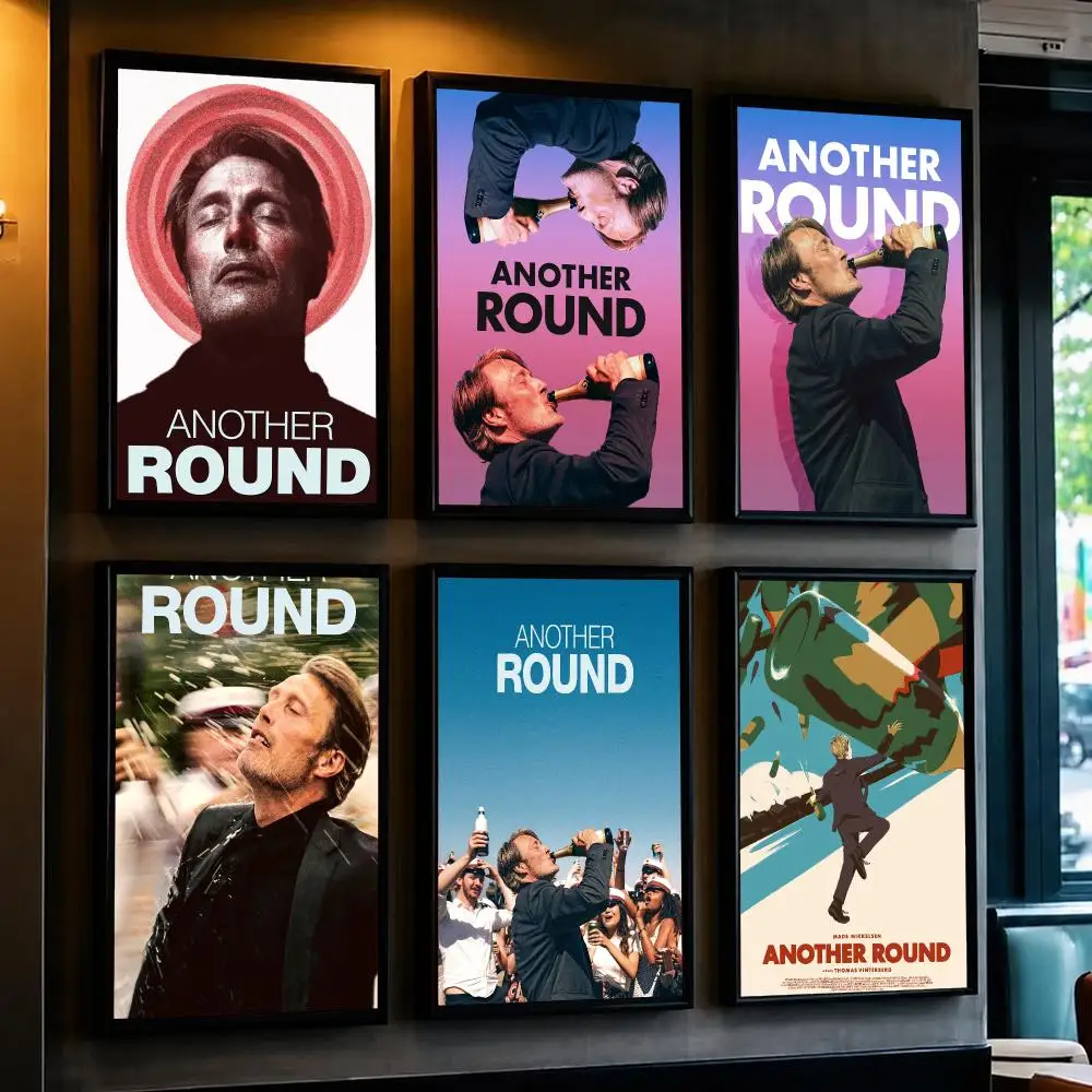classic movie A-Another Round-D Poster Minimalist Wall Sticker for Cafe Office Bar Home Decor and Gift
