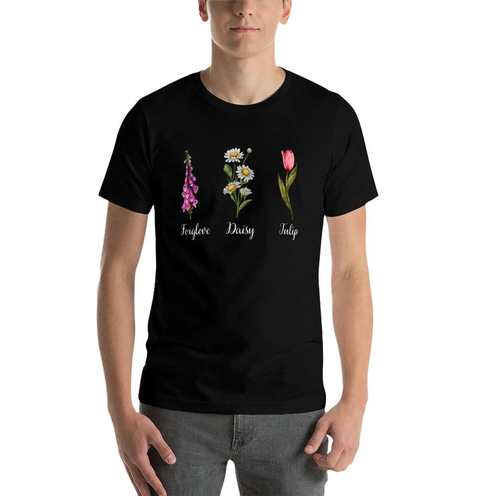 Foxglove Daisy Tulip Floral Flower camiseta divertidas camisetas hombre camisetas para hombre paquete Camiseta de algodón