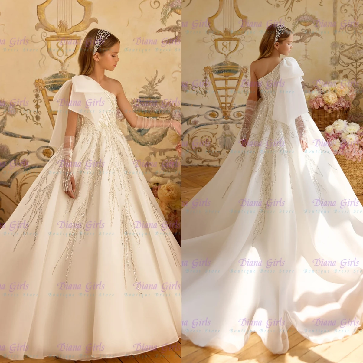 Quality Lovely Flower Girl Dress Tulle Fluffy Applique for Wedding Little Baby Princess Kids Birthday Party Evening Ball Gowns
