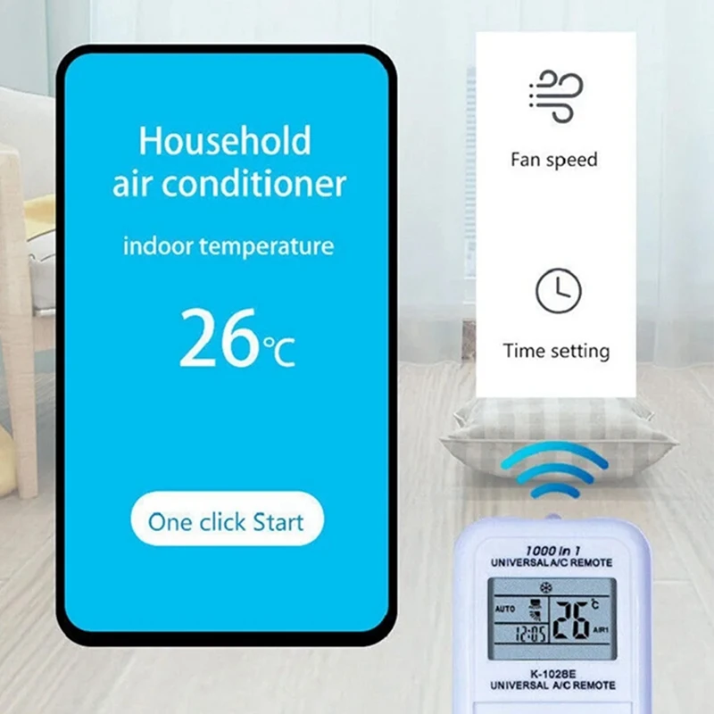 K1028E 1000 In 1 Universal Remote Control LCD Controller For Air Conditioner Low Power Consumption Remote Controller