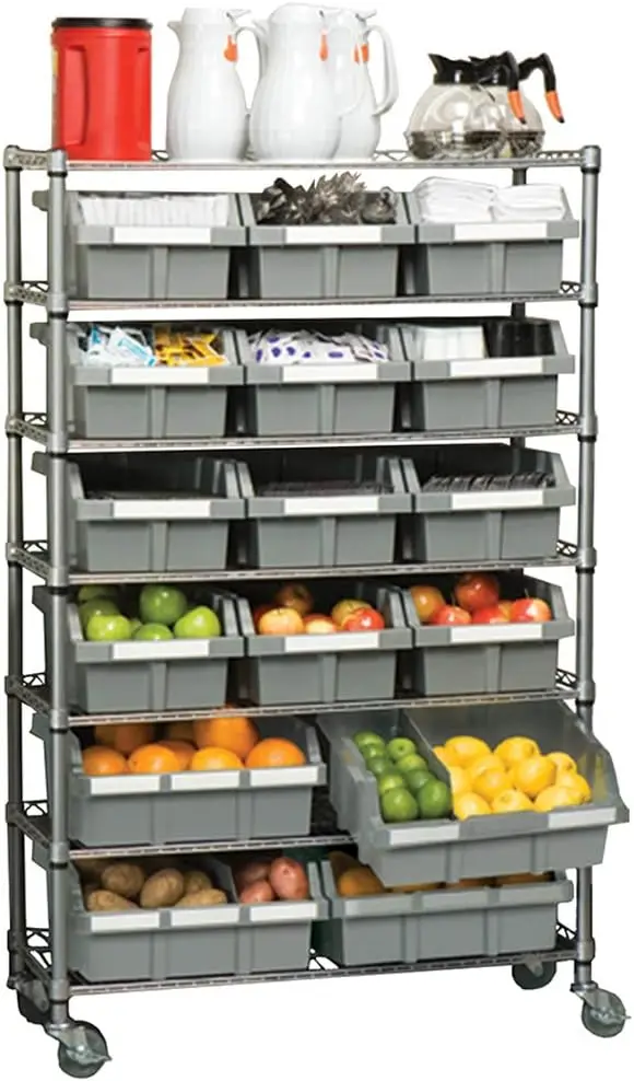 

Seville Classics Heavy Duty NSF Bin Rack Solid Steel Wire Shelving Storage Unit, Patented Organizer for Garage, Warehouse