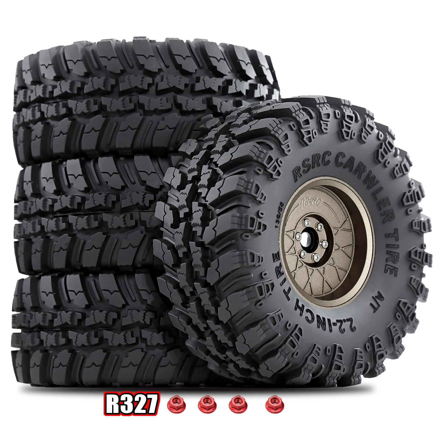 

RC Crawler 2.2 Beadlock Wheels Soft Sticky Mud Slingers Tyres Rims Hex 12mm for 1/10 SCX10 TRX4 Axial Remote Control Car