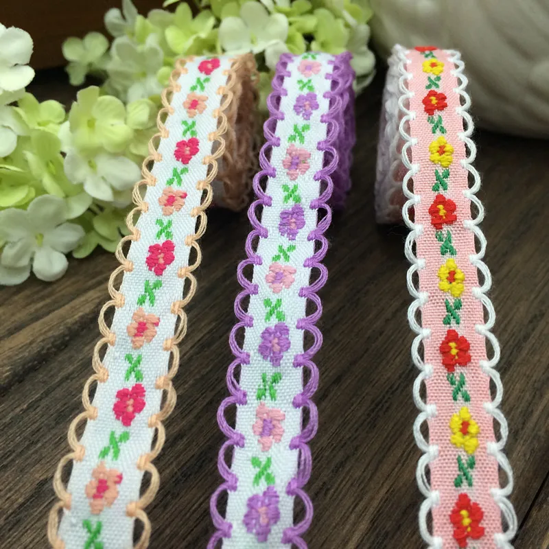 10 Yard Small Fragmented Flowers Embroidery Lace Floral Ethnic Style Lace DIY Clothing Accessories Embroidered Woven Straps