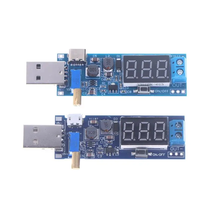 Modulo di alimentazione step up/down USB Convertitore boost DC-DC da 5 V a DC1.2V-24V Uscita regolabile