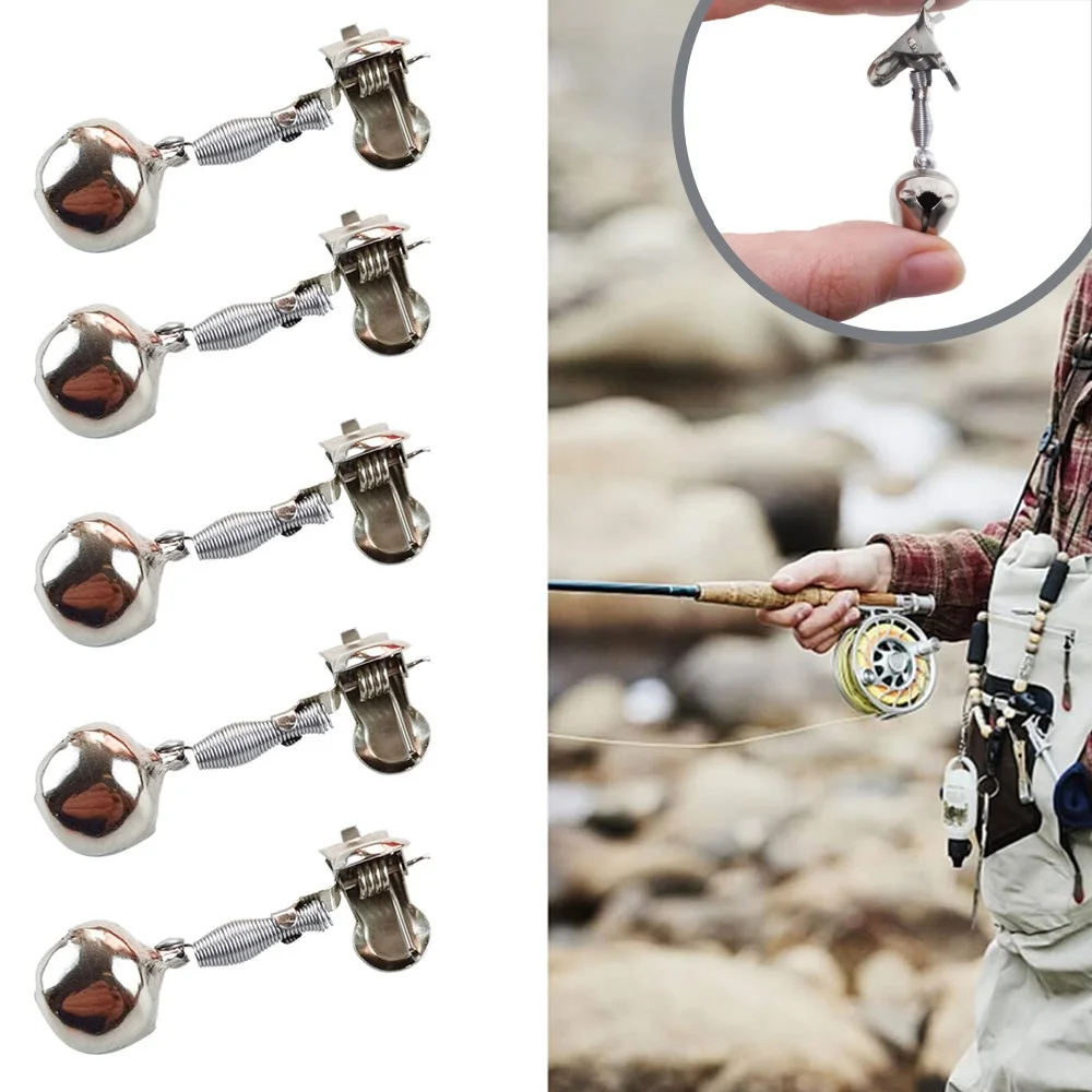 

5pcs Fishing Bell Bite Alarms Adjustable Night Fishing Alarm Bells Portable Tackle Anti-corrosion Anti-rust Fishing Accessories